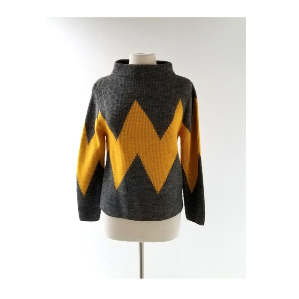 1960s Chevron Sweater | Charlie Brown | 60s Sweater | Deadstock Sweater | S M