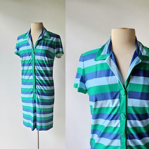 Vintage 1960s Dress | Striped Dress | 60s Dress | Small S