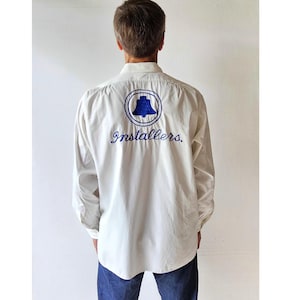 Vintage 1950s Shirt | Bell Telephone | Work Shirt | XL