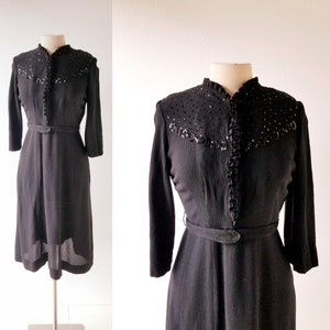 1940s Black Dress | Now, Voyager | 40s Dress | Small S