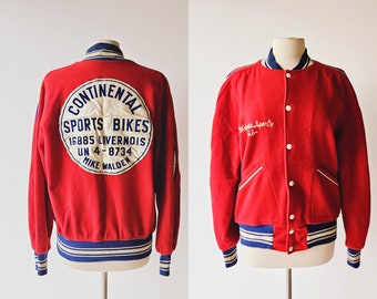 Vintage jaren 1950 jas | Wolverine Sportclub | Varsity-jas uit de jaren 60 | S M