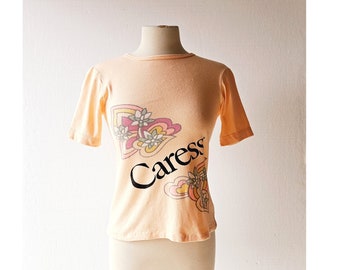 Caress Soap T-Shirt | 1970s T-Shirt | Cotton TShirt | Small S