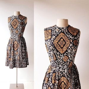Vintage 60s Dress | Garden Taverna | 1960s Dress | XS