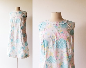 1960s Floral Dress | Flower Basket | 60s Dress | Medium M