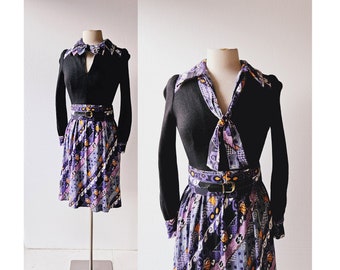 Victor Costa Dress | 1970s Dress | Suzy Perette Dress | XXS XS