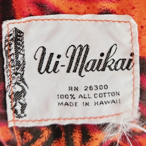 1960s Hawaiian Shirt Ui-Maikai 60s Shirt XL image 6