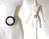 1960s White Dress / EDIE Bare Midriff Dress / Mod 60s Dress / Vintage 1960s Dress / XS