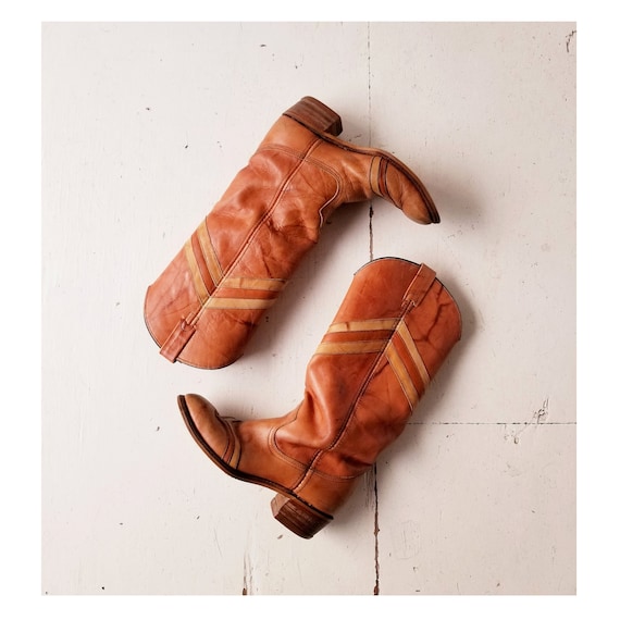Miss Capezio Boots | 70s Cowboy Boots | Chevron Bo