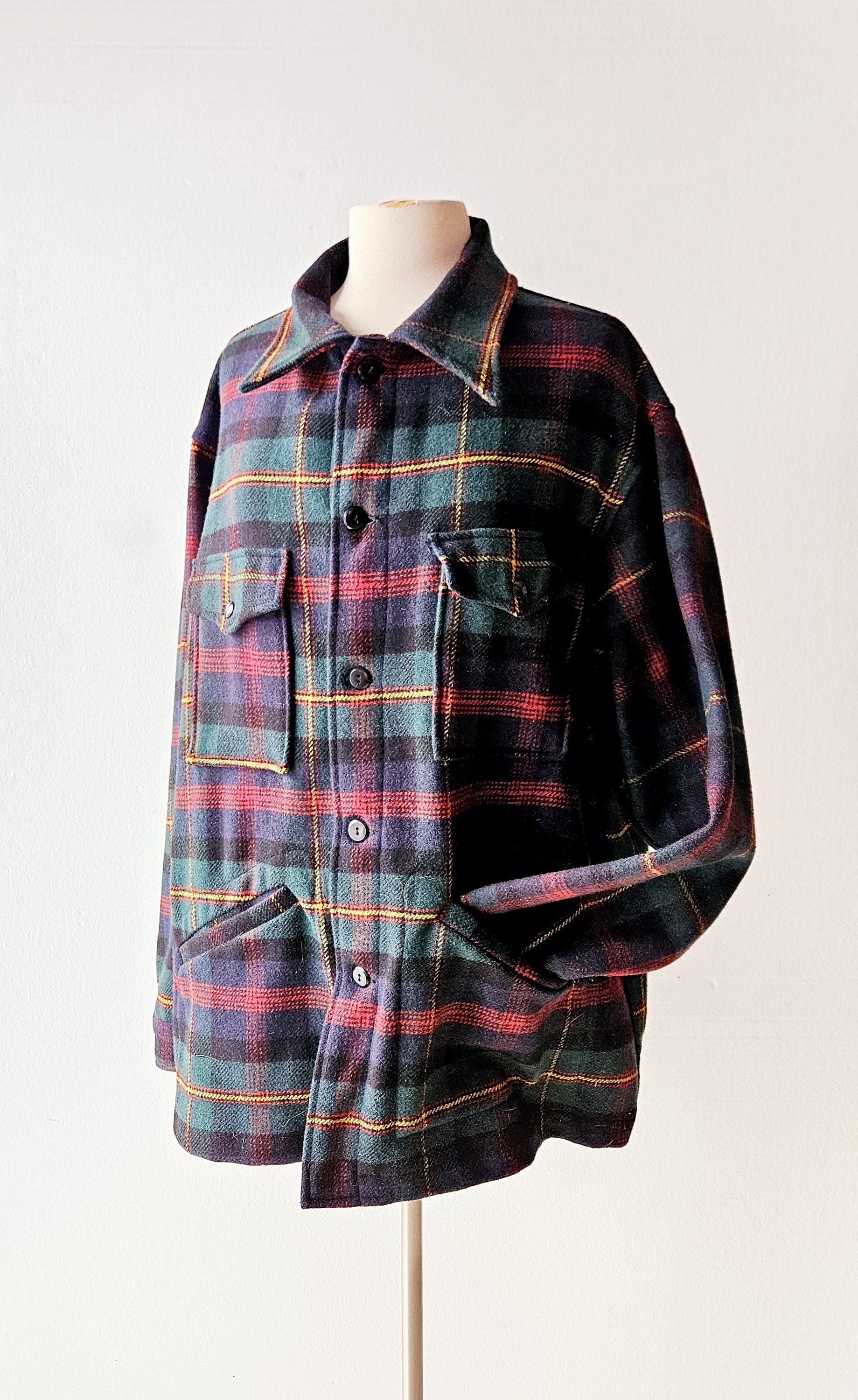 1970s Pendleton Shirt | Plaid Shirt Jacket | Pendleton Jacket | XL