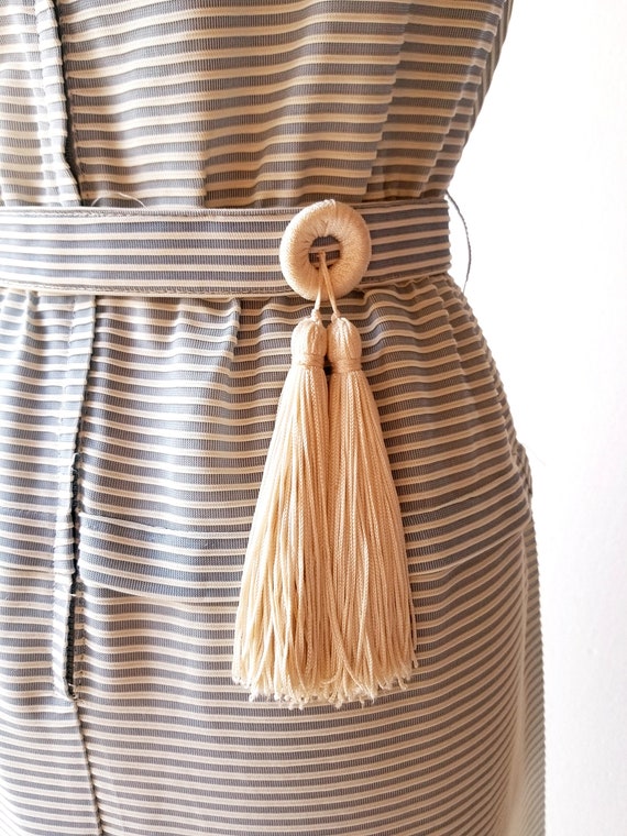 Vintage 50s Dress | Sail Away | Blue Striped Dres… - image 2