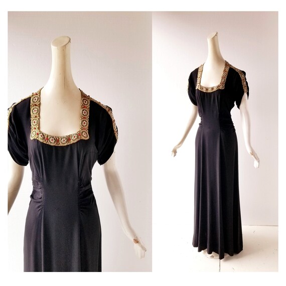 Vintage 30s Gown | a la Schiaparelli | 30s Dress |