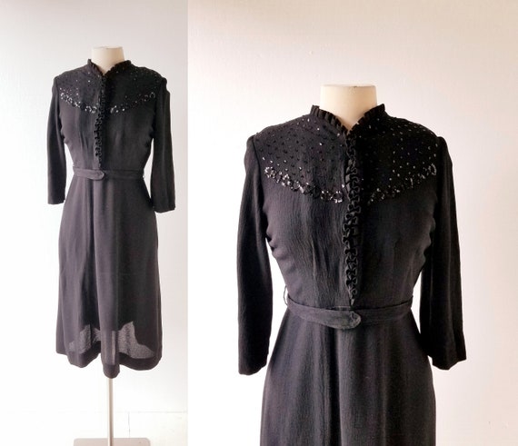 Black 1940s Dress | Now, Voyager | 40s Dress | Sma