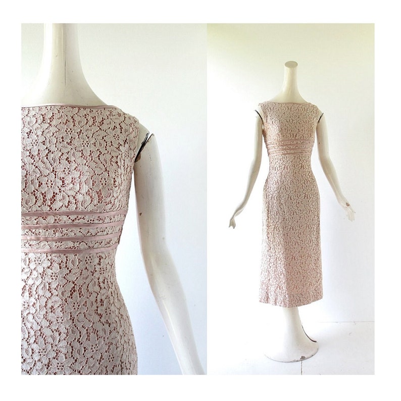 50s Lace Dress  Interlude  1950s Dress  XS image 1