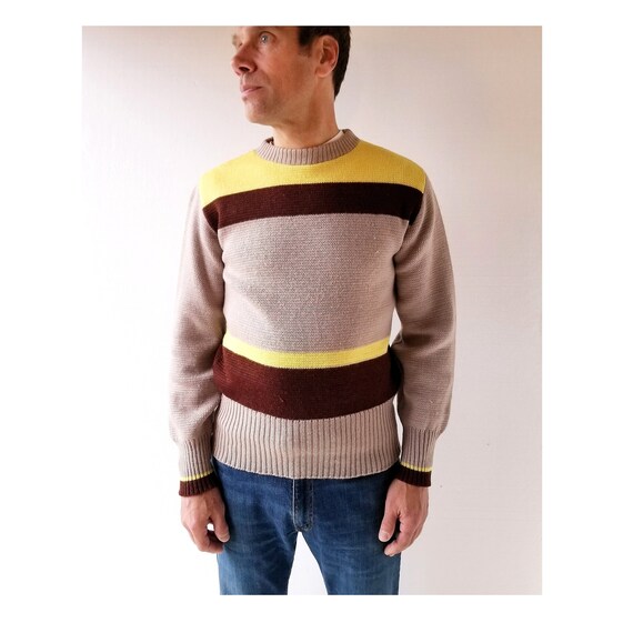Vintage 1940s Sweater | Color Block Sweater | 40s