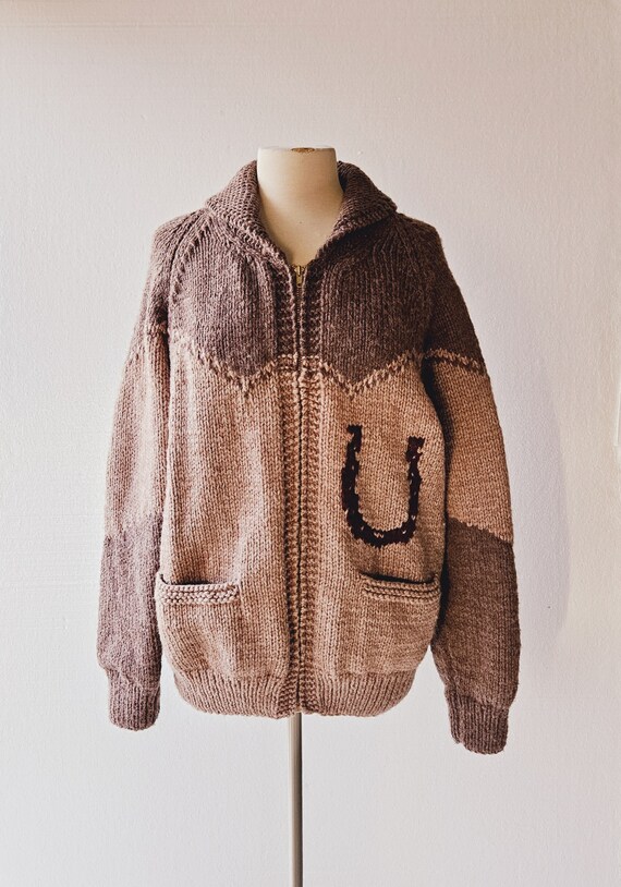 Vintage Horse Sweater | 1950s Cardigan | Cowichan… - image 2