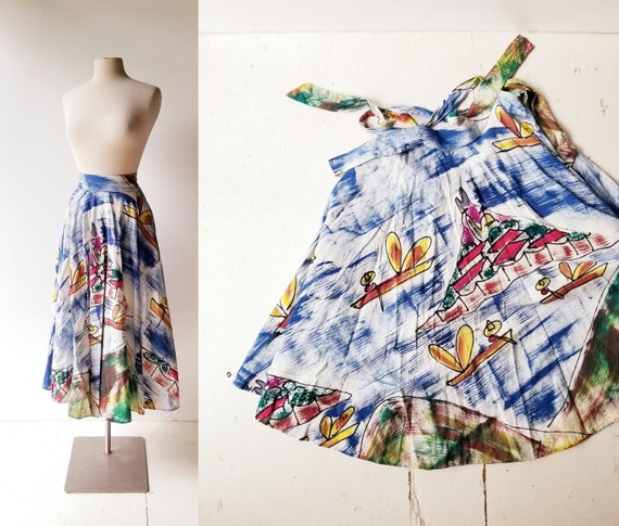 50s Circle Skirt | Acapulco | Hand Painted Skirt … - image 1