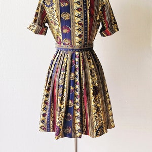 Vintage 1960s Dress Batik Dress Shirtwaist Dress Small S image 5