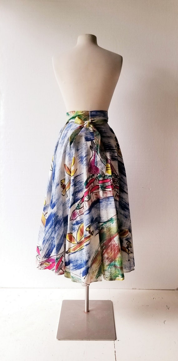 50s Circle Skirt | Acapulco | Hand Painted Skirt … - image 6