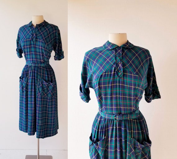 Vintage 40s Dress | Fountainbridge Library | Plaid
