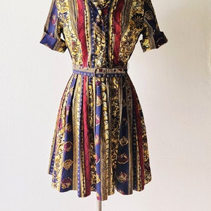 Vintage 1960s Dress Batik Dress Shirtwaist Dress Small S image 2