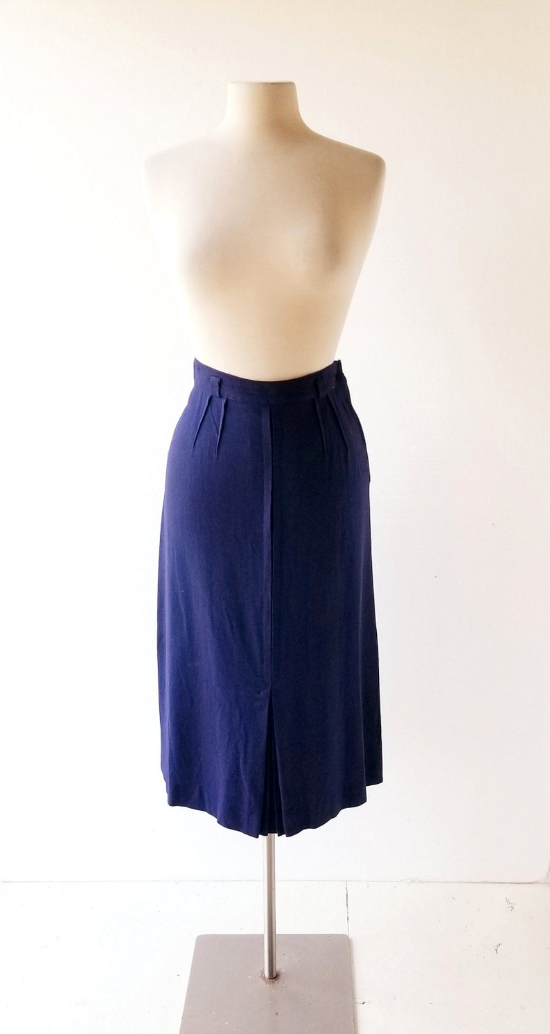Vintage 1950s Skirt British Walker Blue Linen Skirt | Etsy