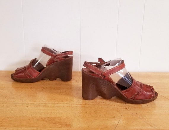 Vintage Famolare Shoes | 70s Heels | Wedge Sandal… - image 3