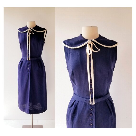 1950s Linen Dress | L'Avventura | 50s Dress | S M