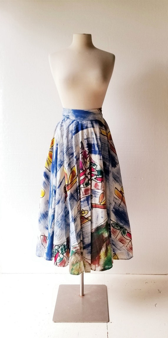 50s Circle Skirt | Acapulco | Hand Painted Skirt … - image 2