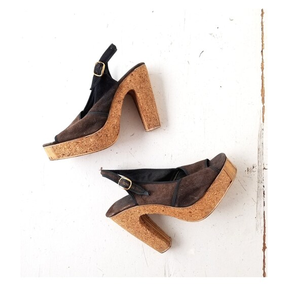 1970s Platform Shoes | Cork Heels | 70s Platform H