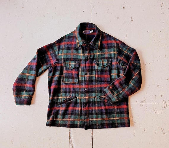 1970s Pendleton Shirt | Plaid Shirt Jacket | Pendleton Jacket | XL