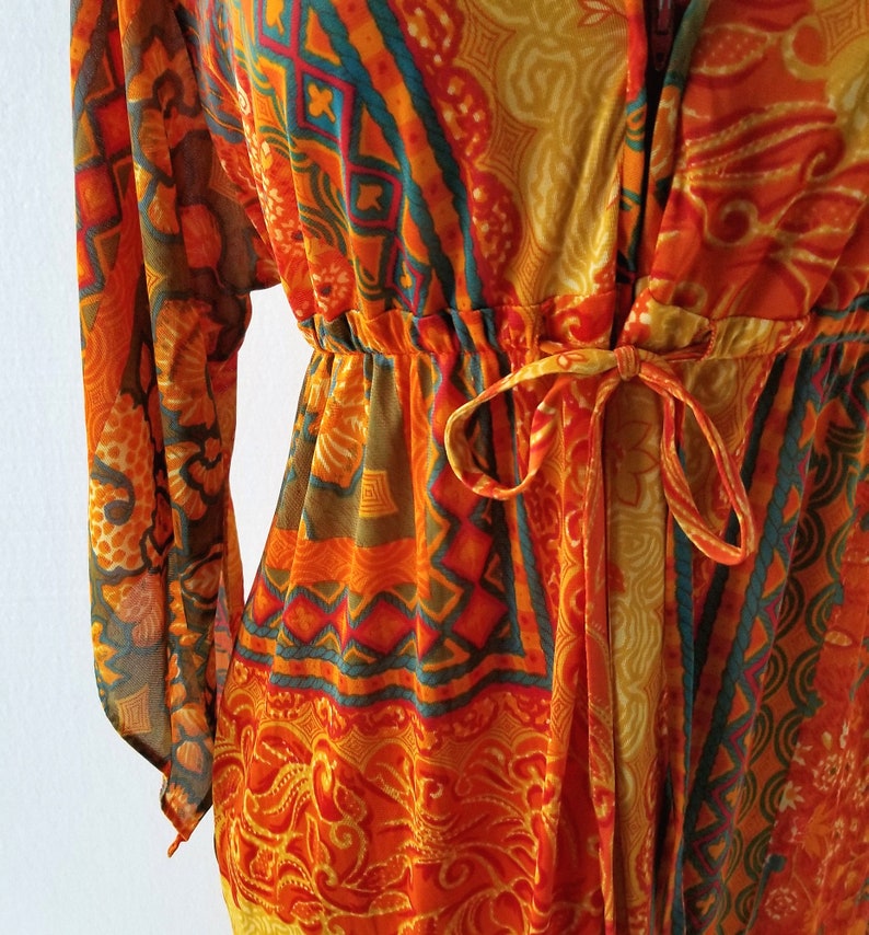 Vintage 1960s Caftan Mad About Saffron 60s Maxi Dress XS | Etsy