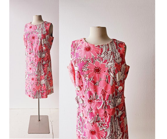 Lilly Pulitzer Dress | Early 60s Dress | Pink Flo… - image 1