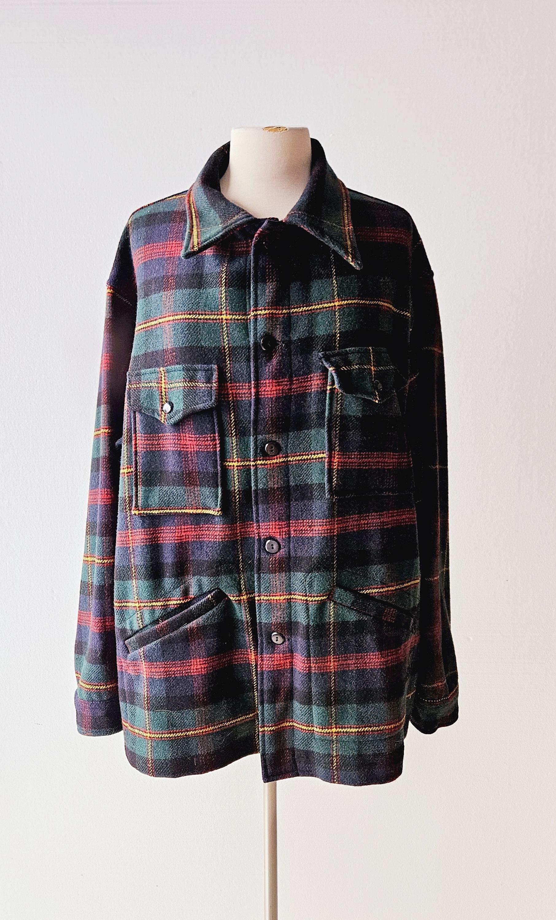1970s Pendleton Shirt | Plaid Shirt Jacket | Pendleton Jacket | XL