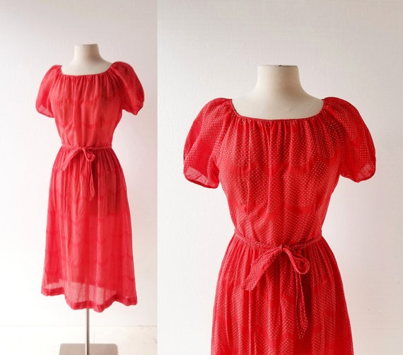 1930s Red Dress | Maisonette Frocks | 30s Dress |