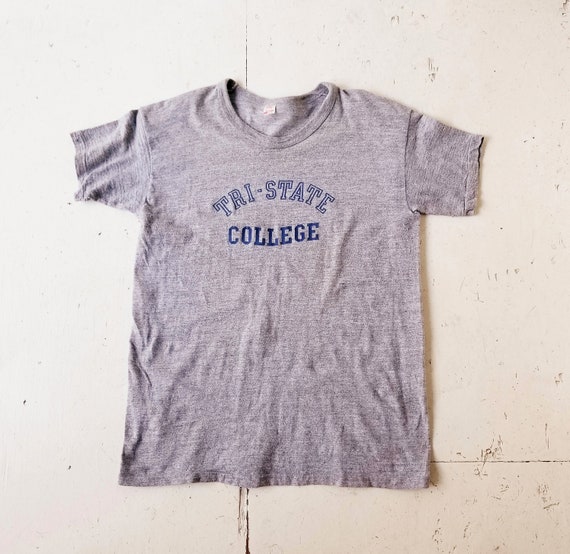 Vintage 1960s T Shirt | Tri-State College | Colle… - image 1