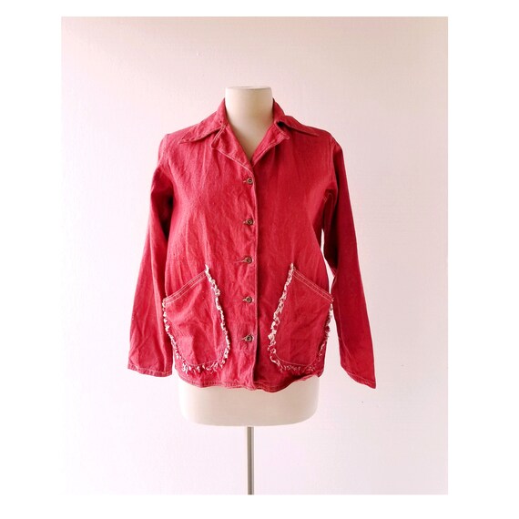 1950s Denim Jacket | Red Denim Jacket | Barn Jacke