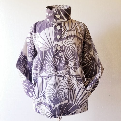 Michigan Rag Co Jacket | Shell shops Print Shirt | 1980s Pullover Jacket | Up to XL