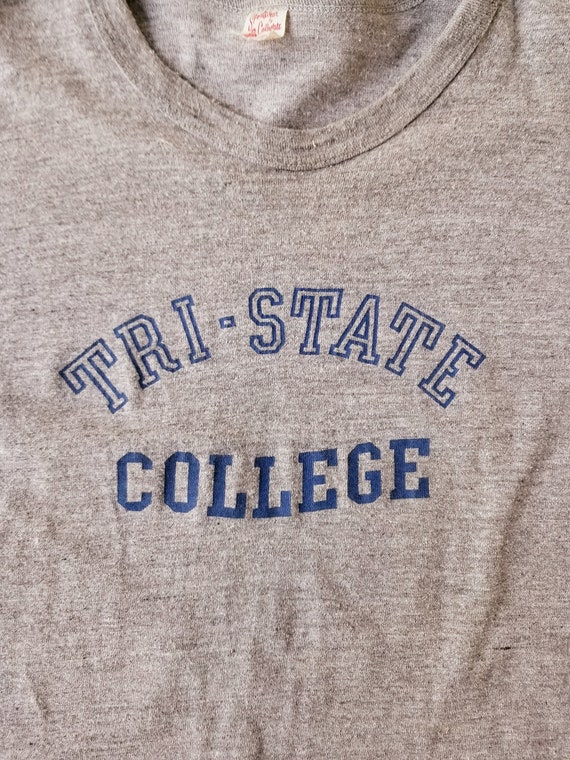 Vintage 1960s T Shirt | Tri-State College | Colle… - image 4