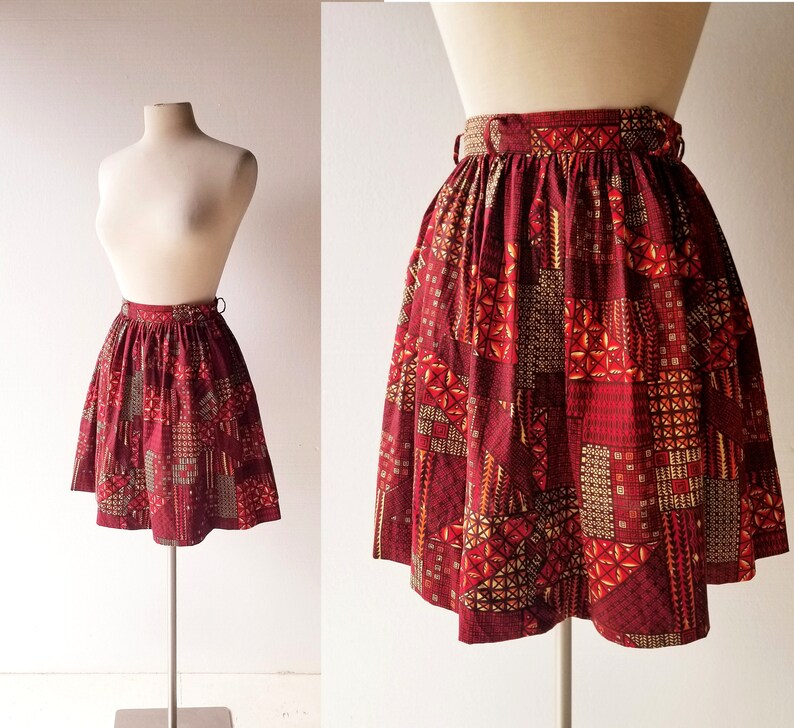 1950s Full Skirt Gochujang 50s Skirt 25 Waist image 1