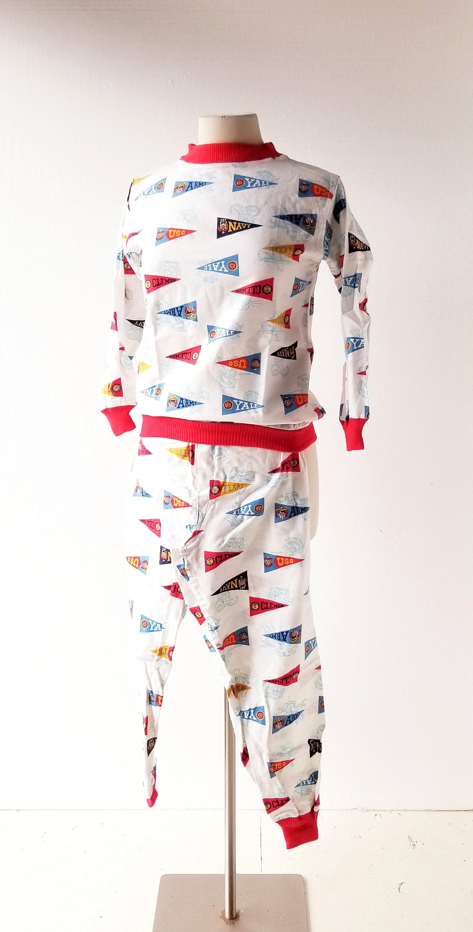 Vintage 1950s Pajamas College Football Kids Pajamas Etsy