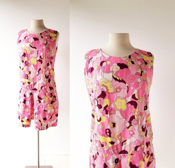 Vintage 1960s Romper | Psych Out | Floral Playsuit