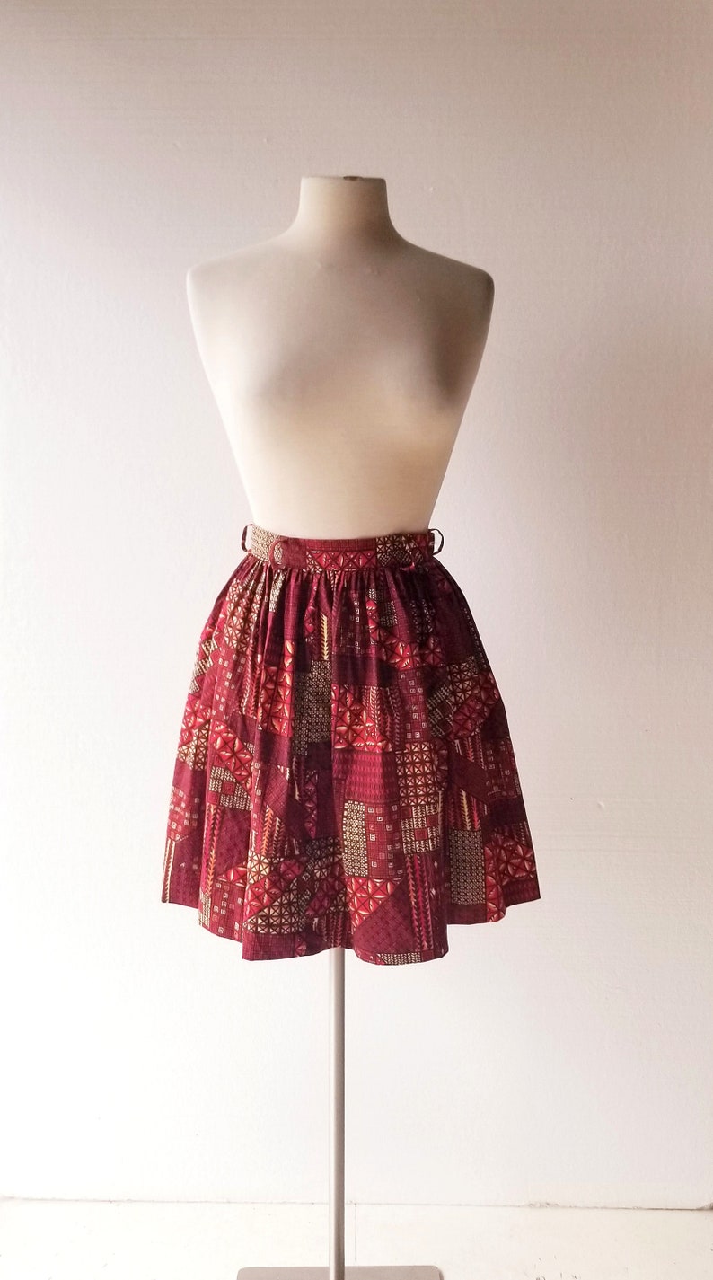 1950s Full Skirt Gochujang 50s Skirt 25 Waist image 4