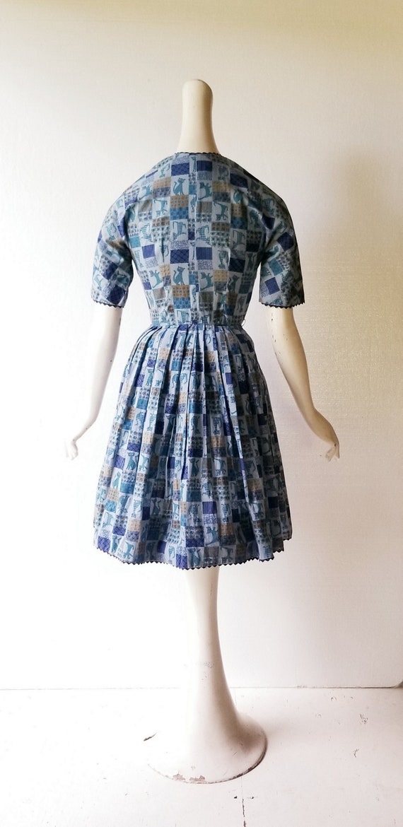 Cat Print Dress | 1960s Dress | Novelty Print Dre… - image 6