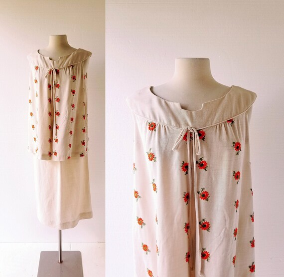1950s Maternity Two Piece | 50s Dress | Embroidere