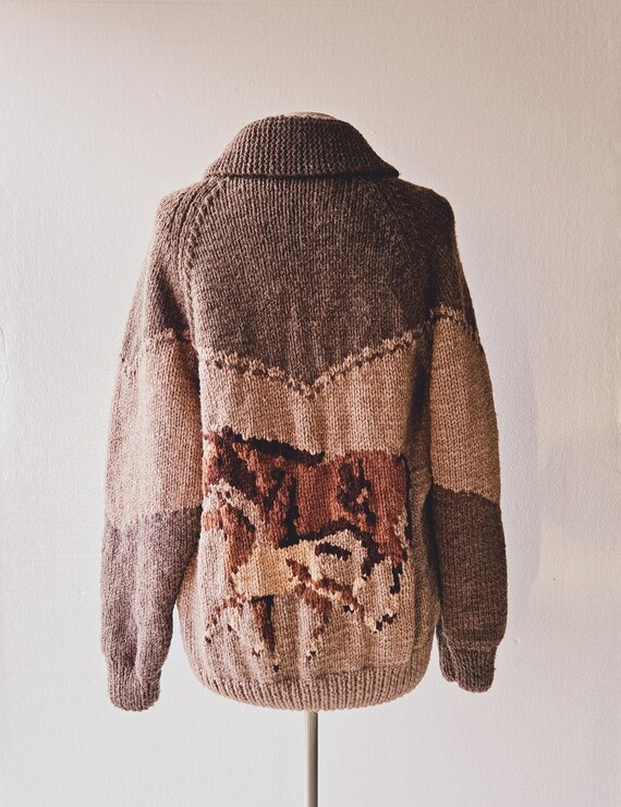 Vintage Horse Sweater | 1950s Cardigan | Cowichan… - image 3