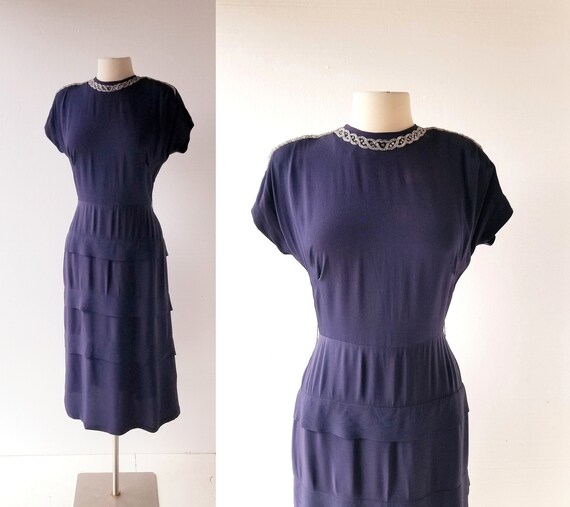 1940s Cocktail Dress | Saboteur | 40s Dress | XS S