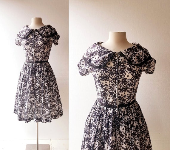 Vintage 50s Dress | Photoflora | Floral Print Dre… - image 1