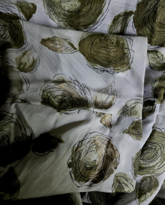 50s Floral Dress | Olive Rose Dress | 1950s Dress… - image 9