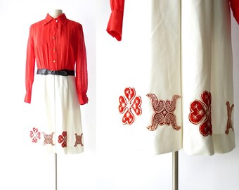 Vintage 1960s Dress | Red Mazurka | 60s Dress | Large L