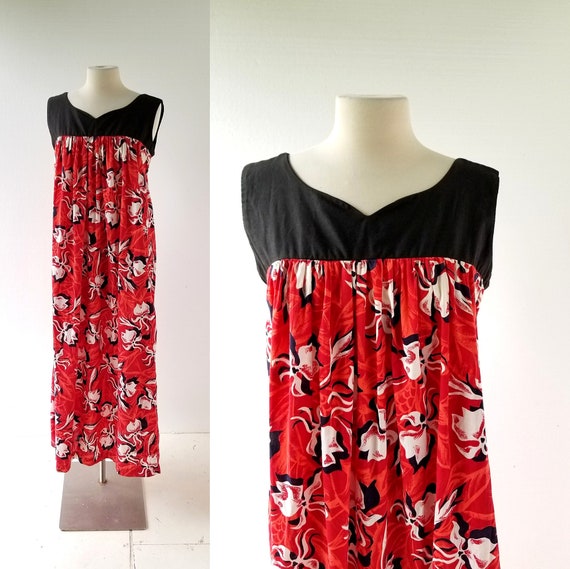 60s Hawaiian Dress | Hawaiian Muumuu | 1960s Cafta